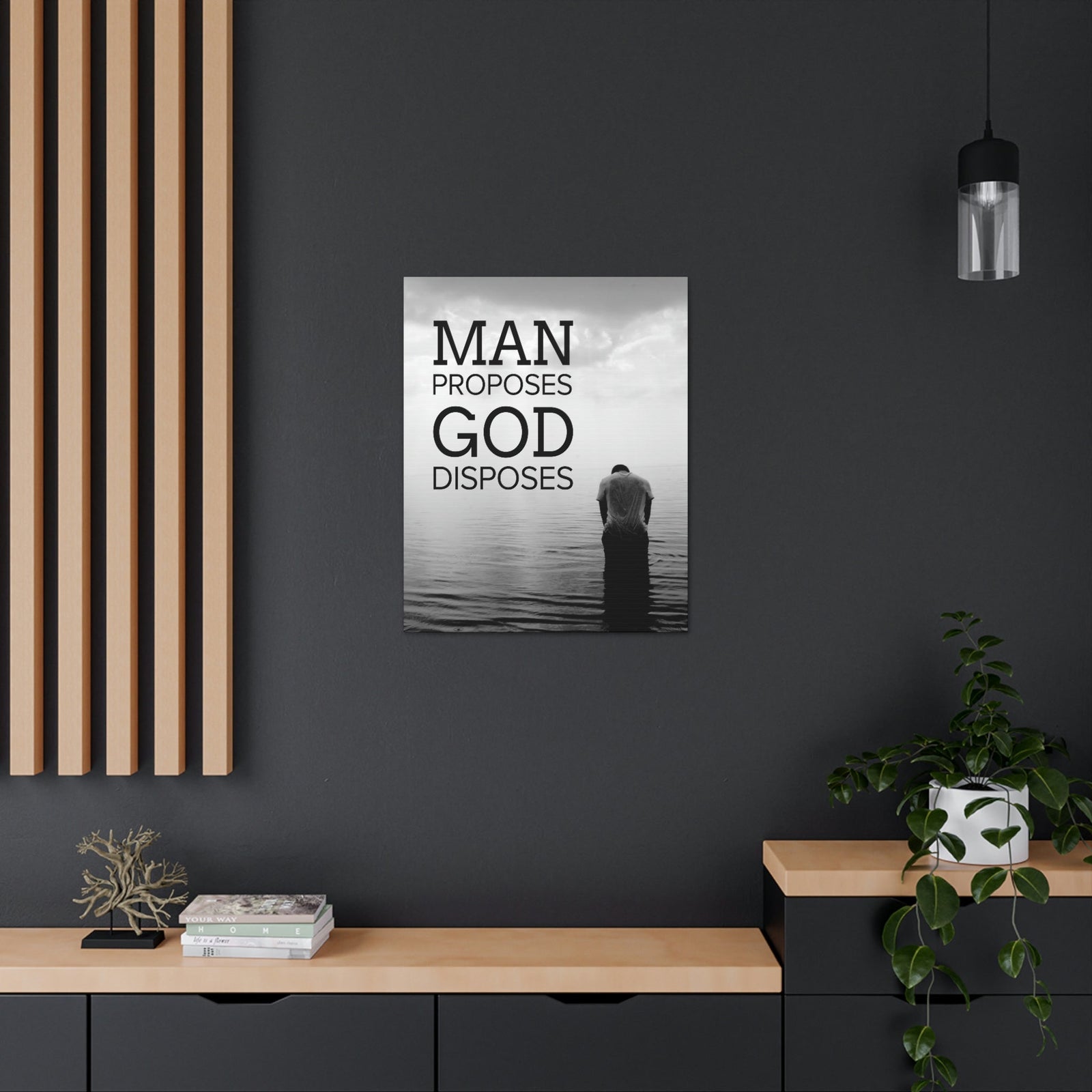 Scripture Walls Man Proposes God Disposes Proverbs 19:21 Christian Home Decor Ready to Hang Wall Art Scripture Unframed-Express Your Love Gifts