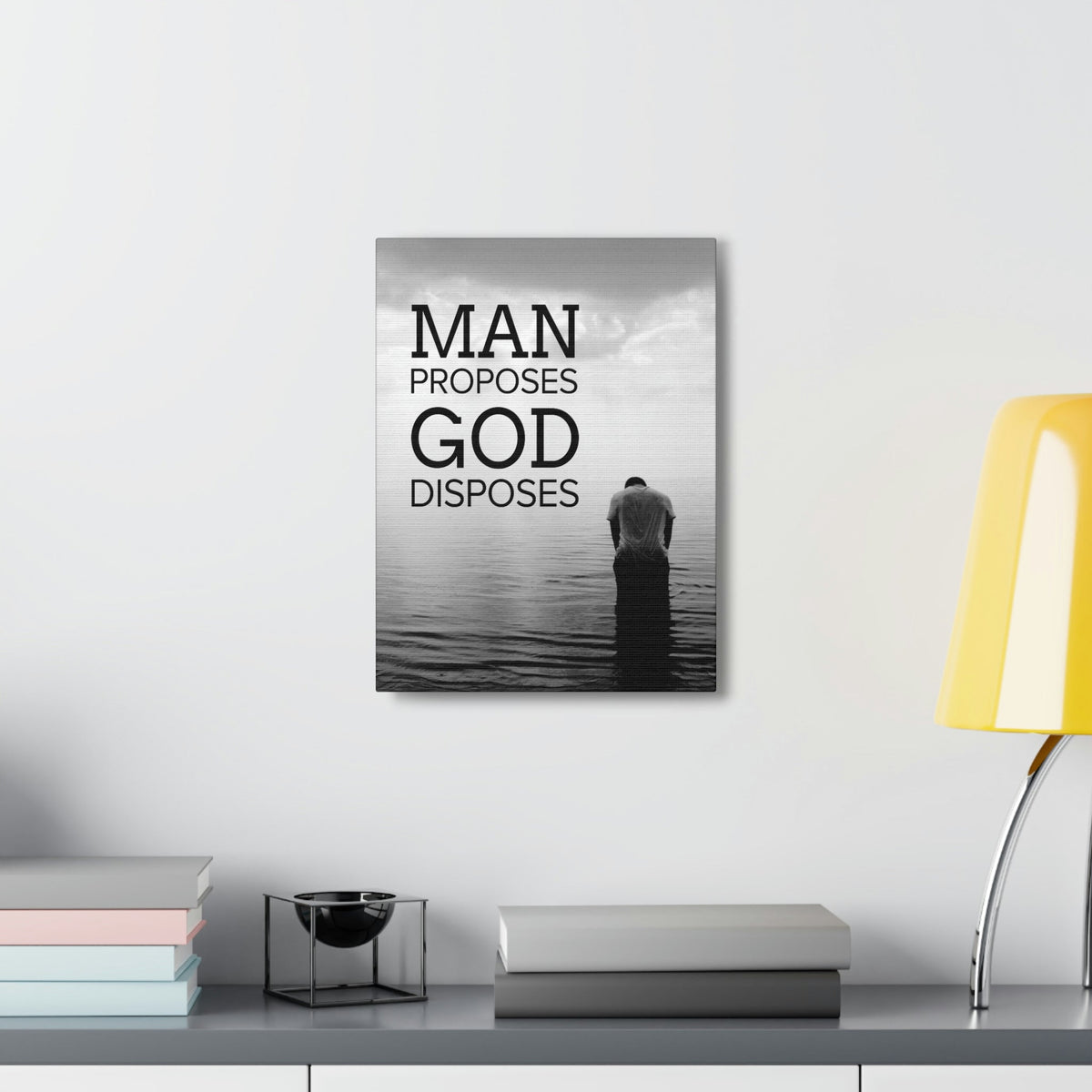 Scripture Walls Man Proposes God Disposes Proverbs 19:21 Christian Home Decor Ready to Hang Wall Art Scripture Unframed-Express Your Love Gifts