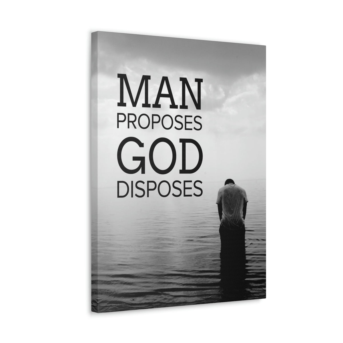 Scripture Walls Man Proposes God Disposes Proverbs 19:21 Christian Home Decor Ready to Hang Wall Art Scripture Unframed-Express Your Love Gifts