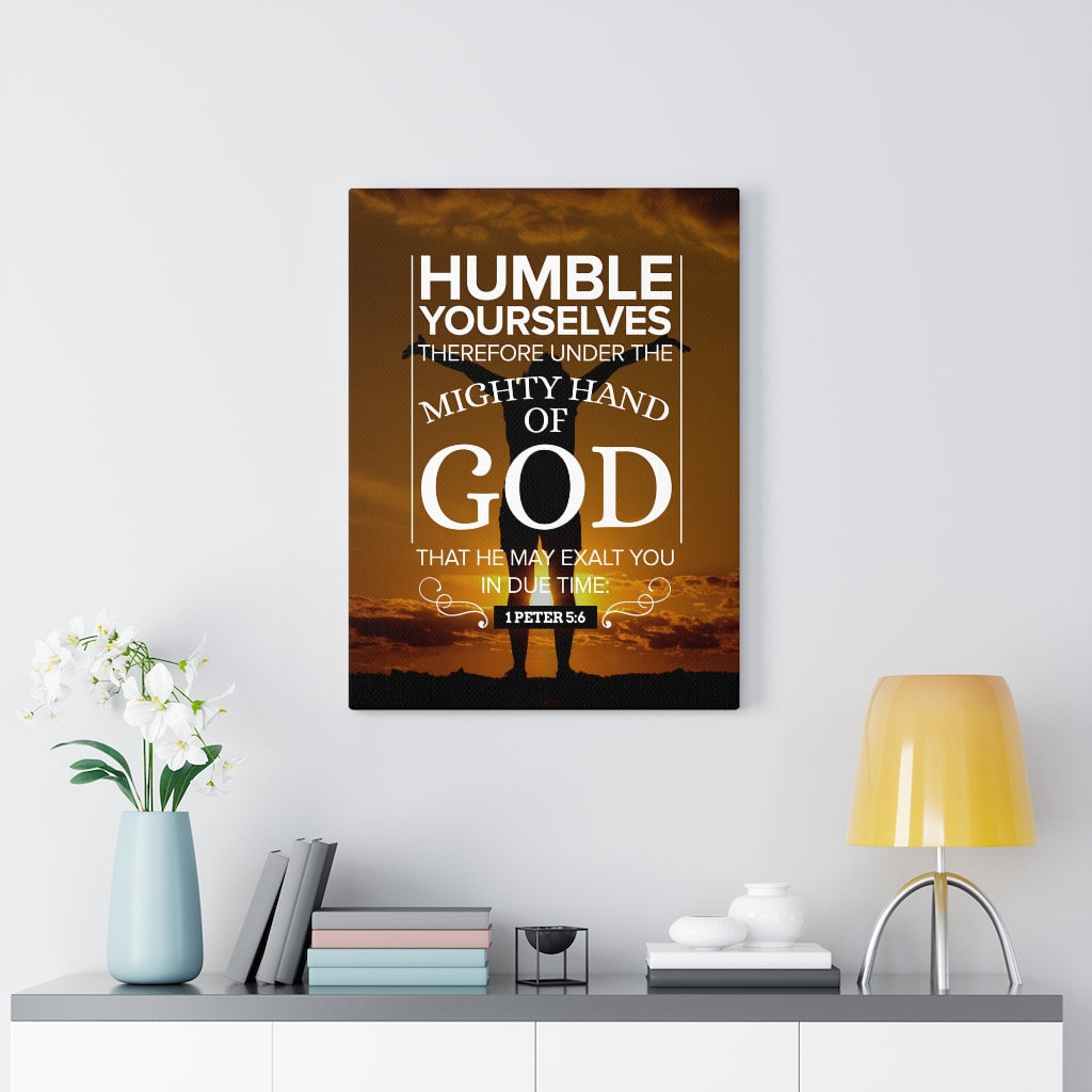 Scripture Walls Mighty Hand of God 1 Peter 5:6 Christian Wall Art Bible Verse Print Ready to Hang - Express Your Love Gifts