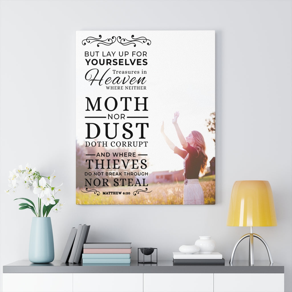 Scripture Walls Moth Nor Dust Matthew 6:26 Christian Wall Art Bible Verse Print Ready to Hang - Express Your Love Gifts