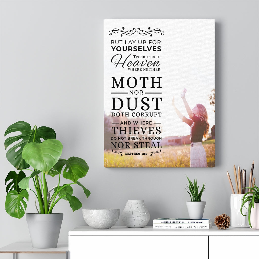 Scripture Walls Moth Nor Dust Matthew 6:26 Christian Wall Art Bible Verse Print Ready to Hang - Express Your Love Gifts