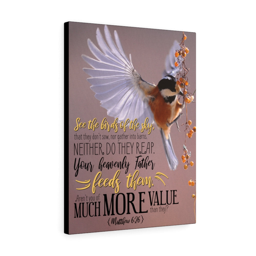 Scripture Walls Much More Value Matthew 6:26 Christian Wall Art Bible Verse Print Ready to Hang - Express Your Love Gifts
