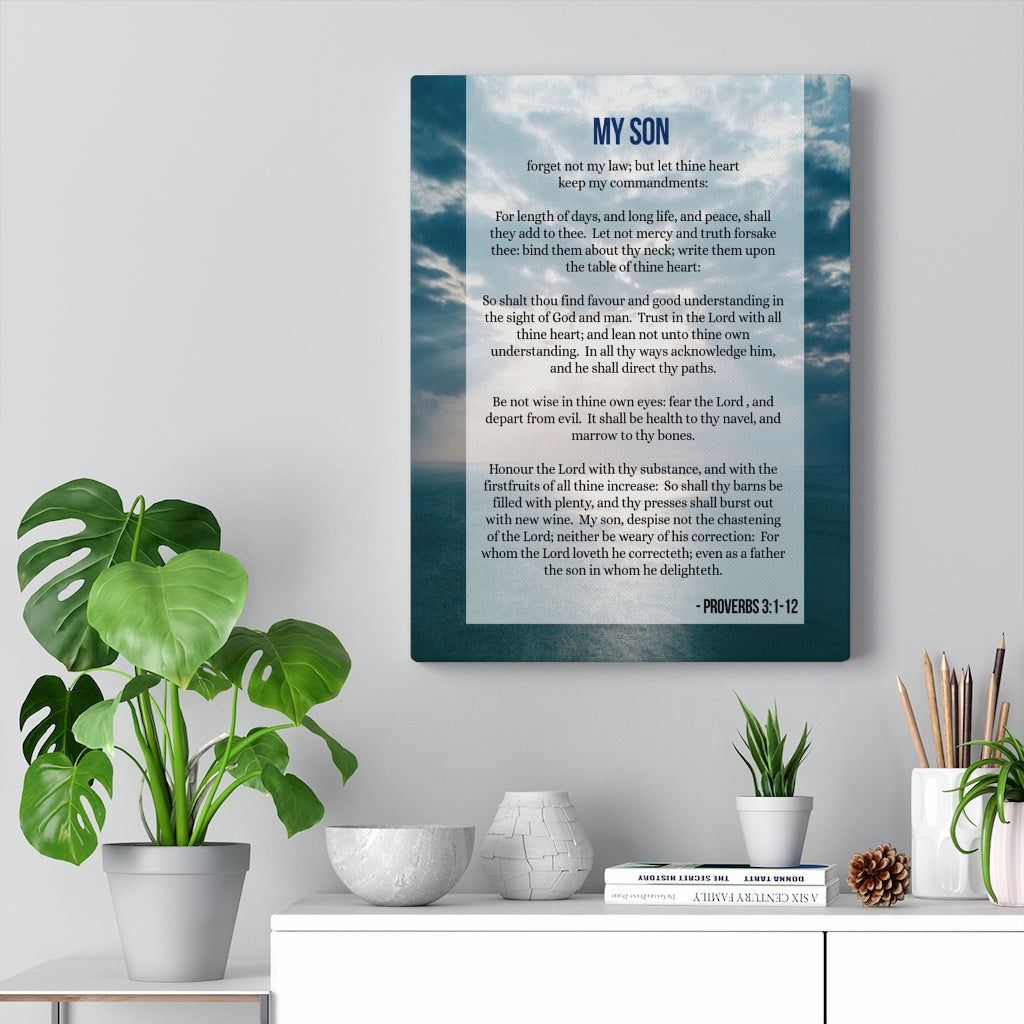 Scripture Walls My Son Proverbs 3:112 Christian Wall Art Bible Verse Print Ready to Hang - Express Your Love Gifts