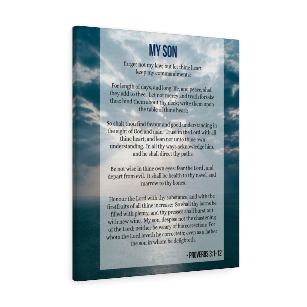 Scripture Walls My Son Proverbs 3:112 Christian Wall Art Bible Verse Print Ready to Hang - Express Your Love Gifts