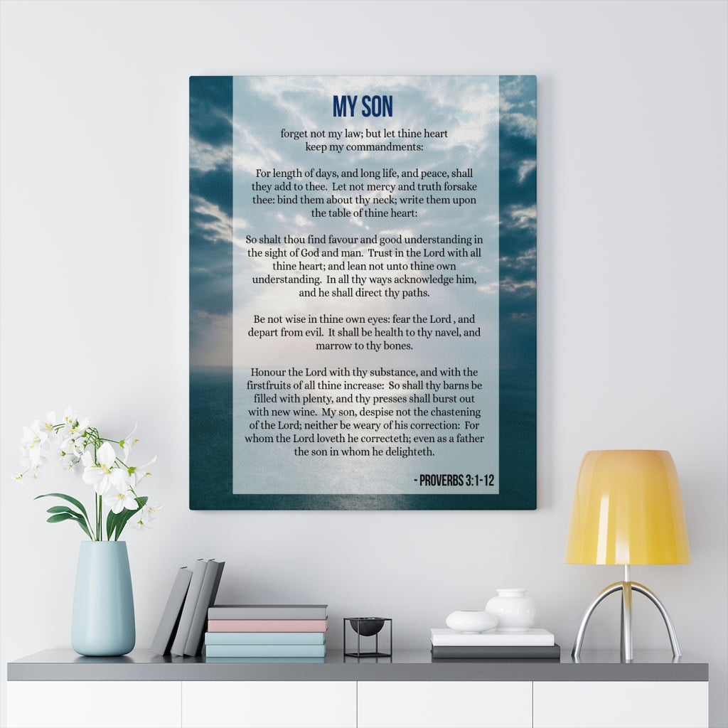 Scripture Walls My Son Proverbs 3:112 Christian Wall Art Bible Verse Print Ready to Hang - Express Your Love Gifts