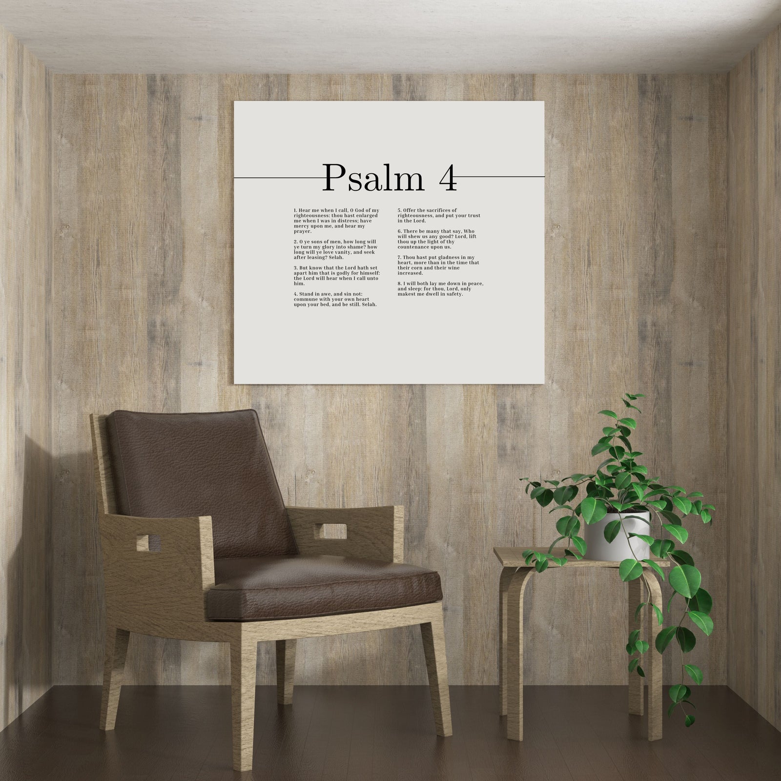 Scripture Canvas O God Of My Righteousness Psalm 4 Christian Wall Art Bible Verse Print Ready to Hang-Express Your Love Gifts