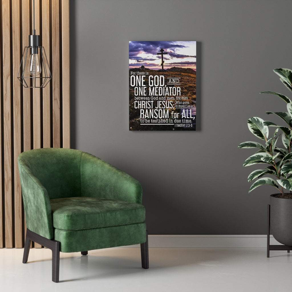 Scripture Walls One God 1 Timothy 2:5‭‬6 Christian Wall Art Bible Verse Print Ready to Hang - Express Your Love Gifts