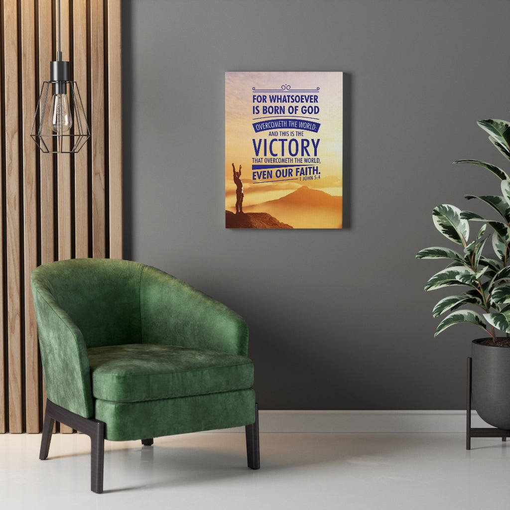 Scripture Walls Overcometh the World 1 John 5:4 Christian Wall Art Bible Verse Print Ready to Hang - Express Your Love Gifts