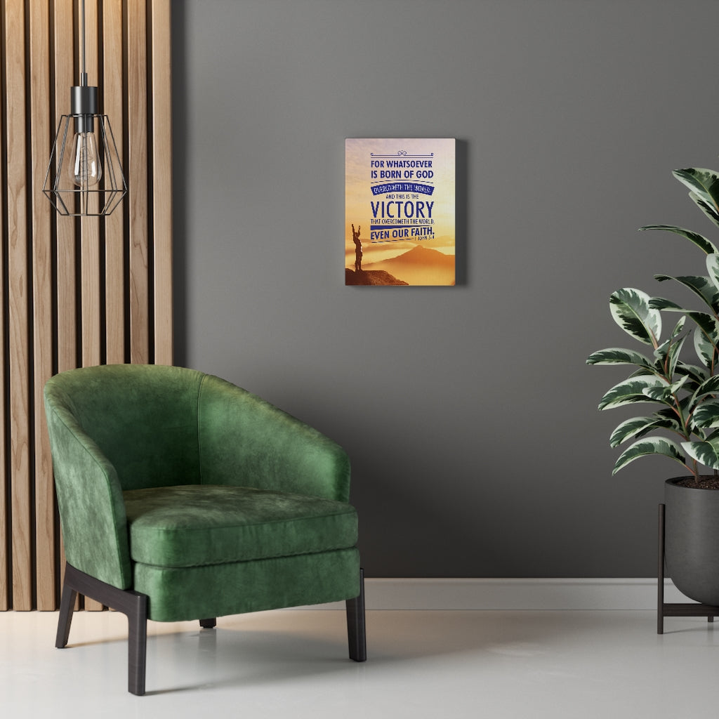 Scripture Walls Overcometh the World 1 John 5:4 Christian Wall Art Bible Verse Print Ready to Hang - Express Your Love Gifts