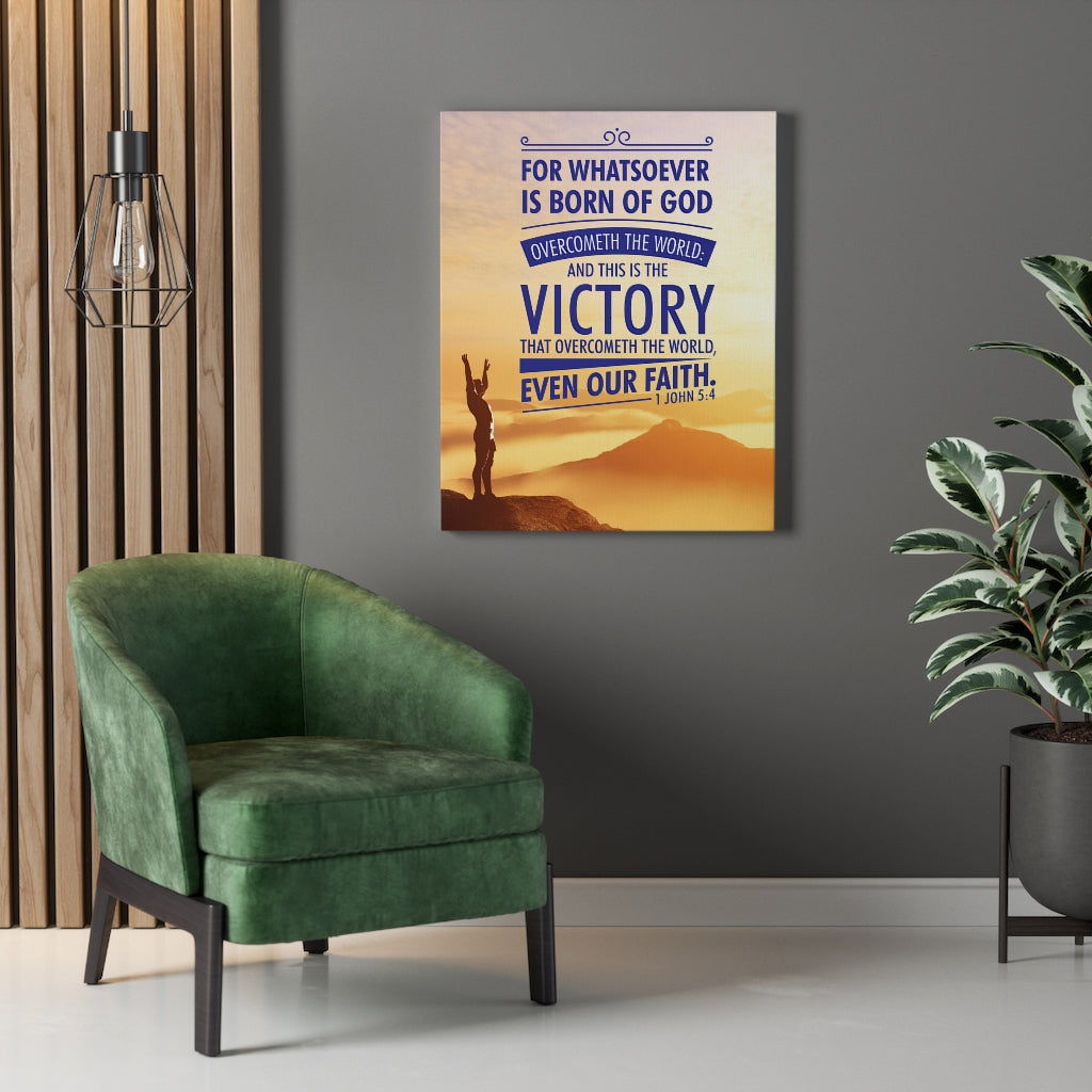 Scripture Walls Overcometh the World 1 John 5:4 Christian Wall Art Bible Verse Print Ready to Hang - Express Your Love Gifts