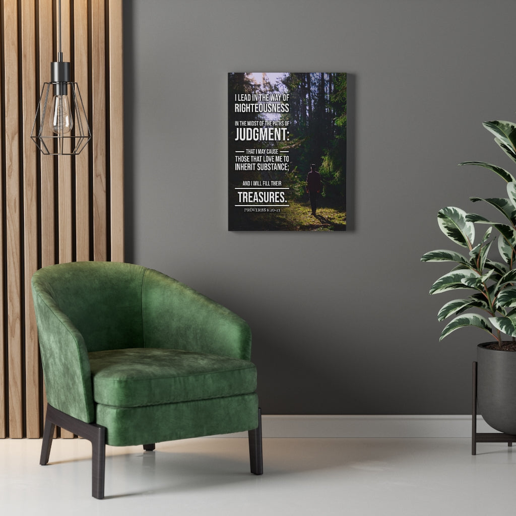 Scripture Walls Paths of Judgment Proverbs 8:20‭-‬2 Christian Wall Art Bible Verse Print Ready to Hang - Express Your Love Gifts