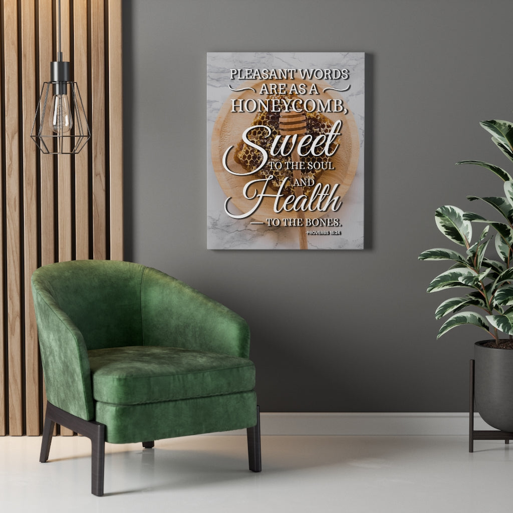 Scripture Walls Pleasant Words Proverbs 16:24 Christian Wall Art Bible Verse Print Ready to Hang - Express Your Love Gifts