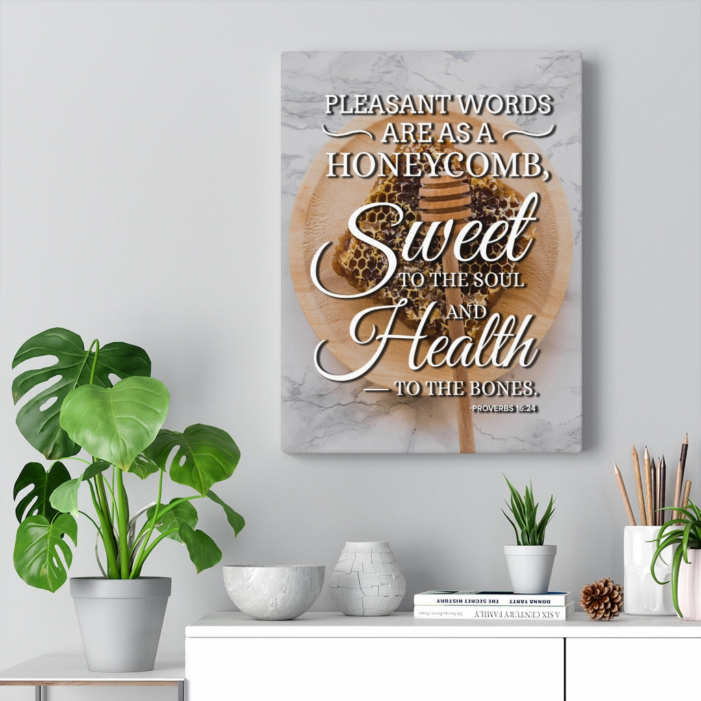 Scripture Walls Pleasant Words Proverbs 16:24 Christian Wall Art Bible Verse Print Ready to Hang - Express Your Love Gifts