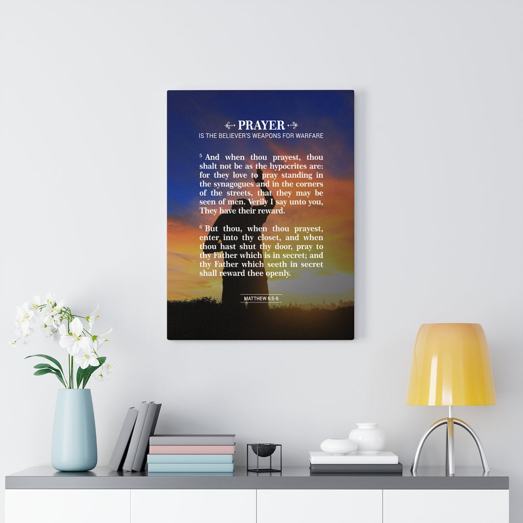 Scripture Walls Prayer Matthew 6:5-6 Christian Wall Art Bible Verse Print Ready to Hang - Express Your Love Gifts
