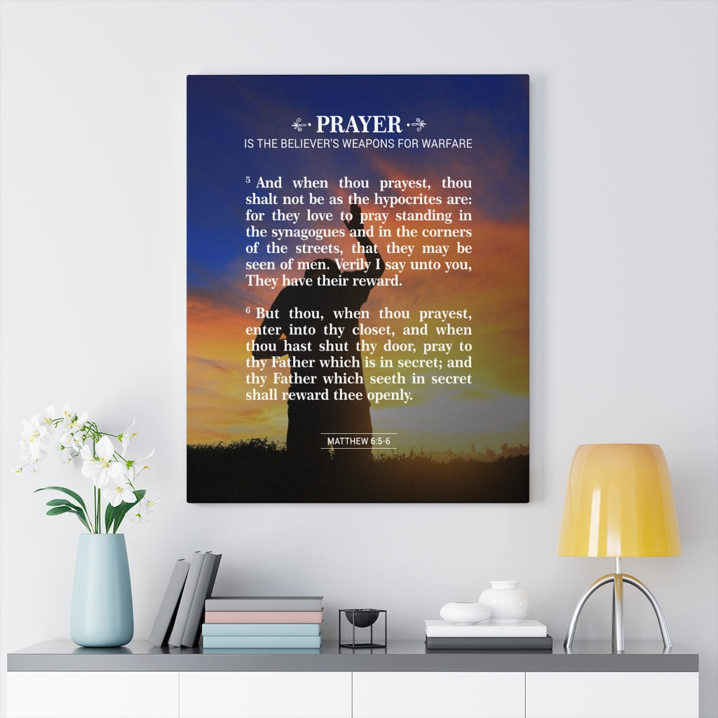 Scripture Walls Prayer Matthew 6:5-6 Christian Wall Art Bible Verse Print Ready to Hang - Express Your Love Gifts