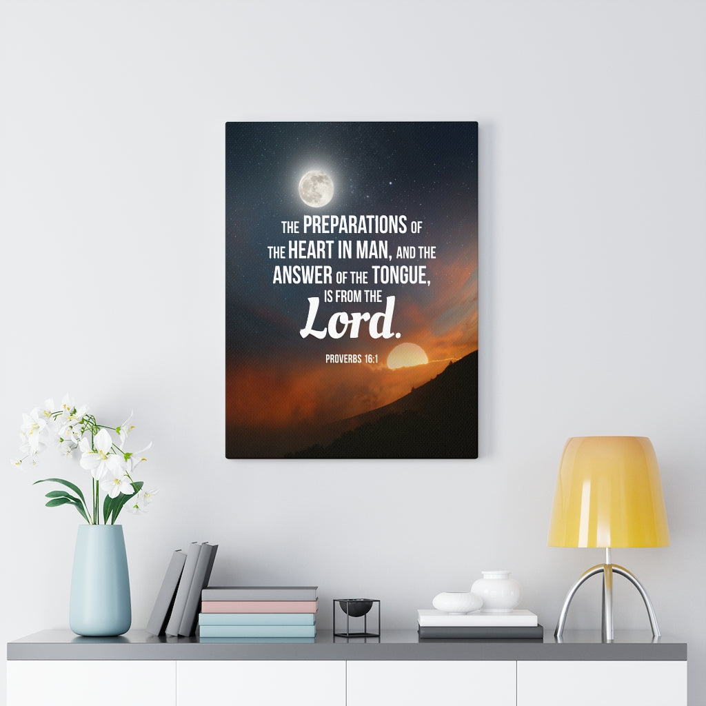 Scripture Walls Preparations Proverbs 16:1 Christian Wall Art Bible Verse Print Ready to Hang - Express Your Love Gifts
