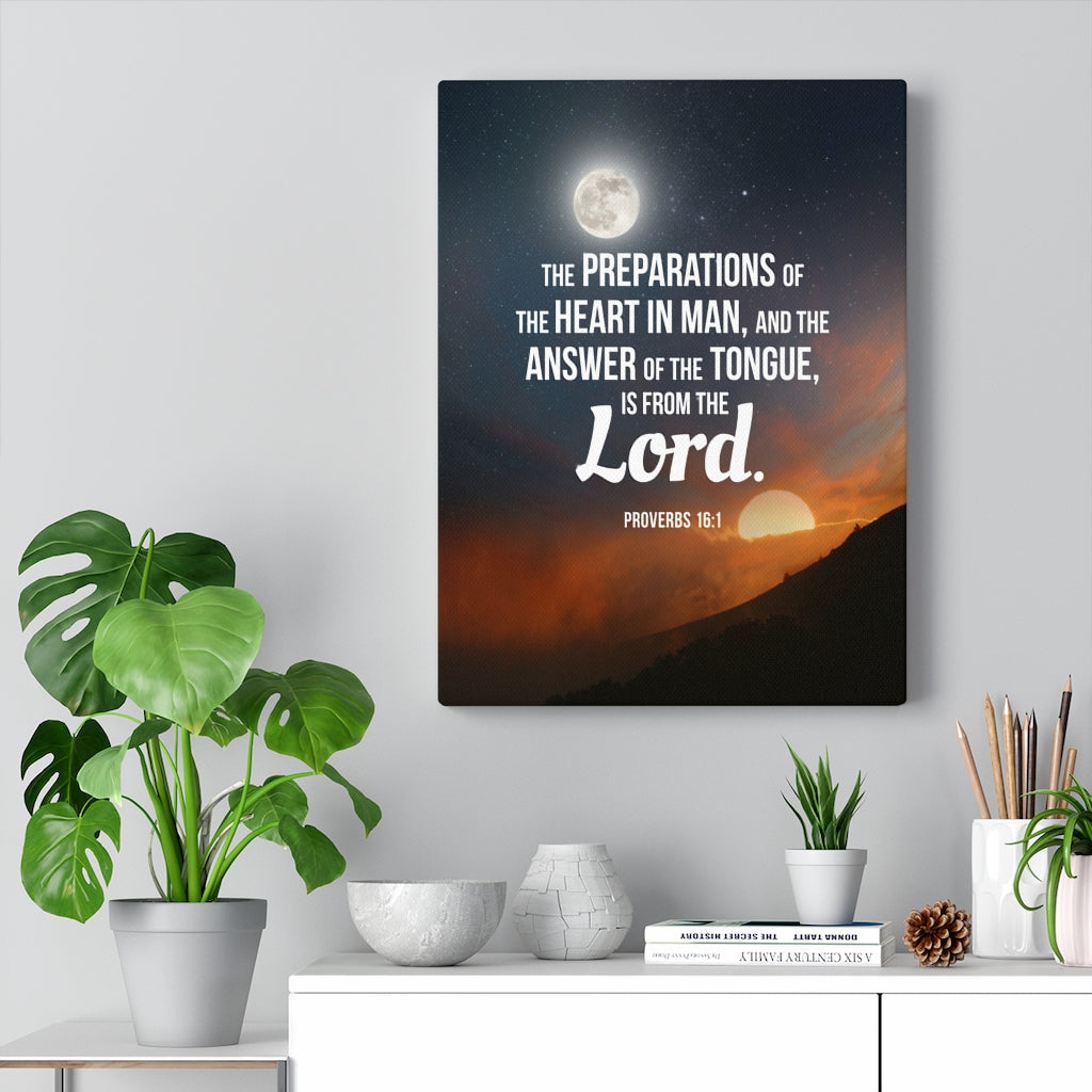Scripture Walls Preparations Proverbs 16:1 Christian Wall Art Bible Verse Print Ready to Hang - Express Your Love Gifts