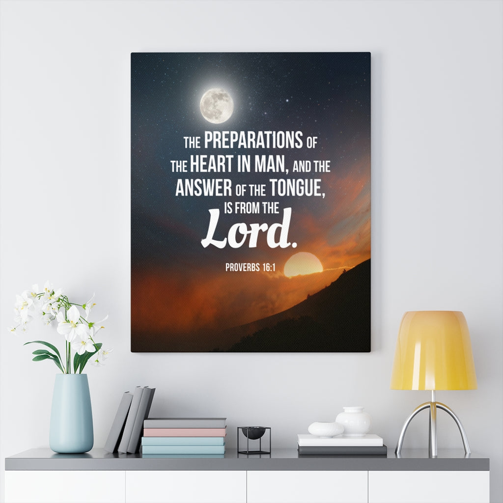 Scripture Walls Preparations Proverbs 16:1 Christian Wall Art Bible Verse Print Ready to Hang - Express Your Love Gifts