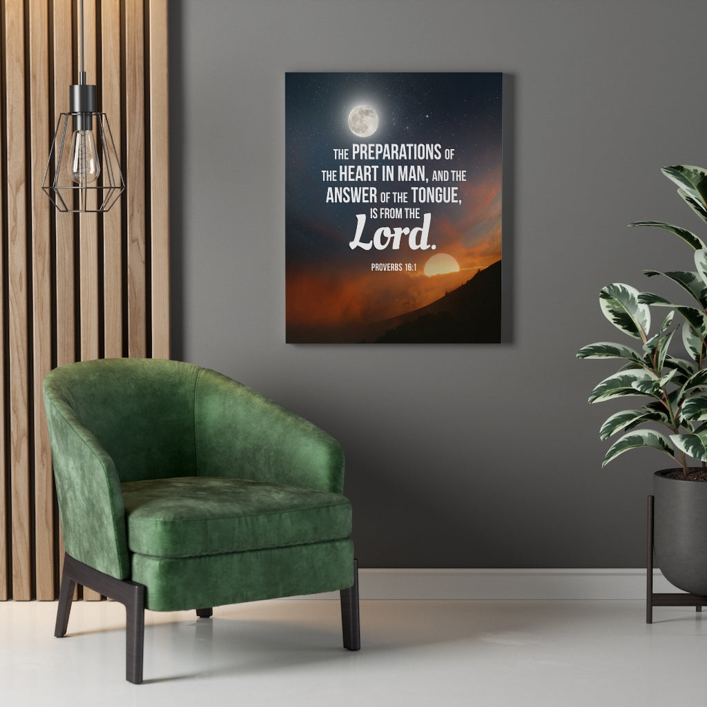 Scripture Walls Preparations Proverbs 16:1 Christian Wall Art Bible Verse Print Ready to Hang - Express Your Love Gifts