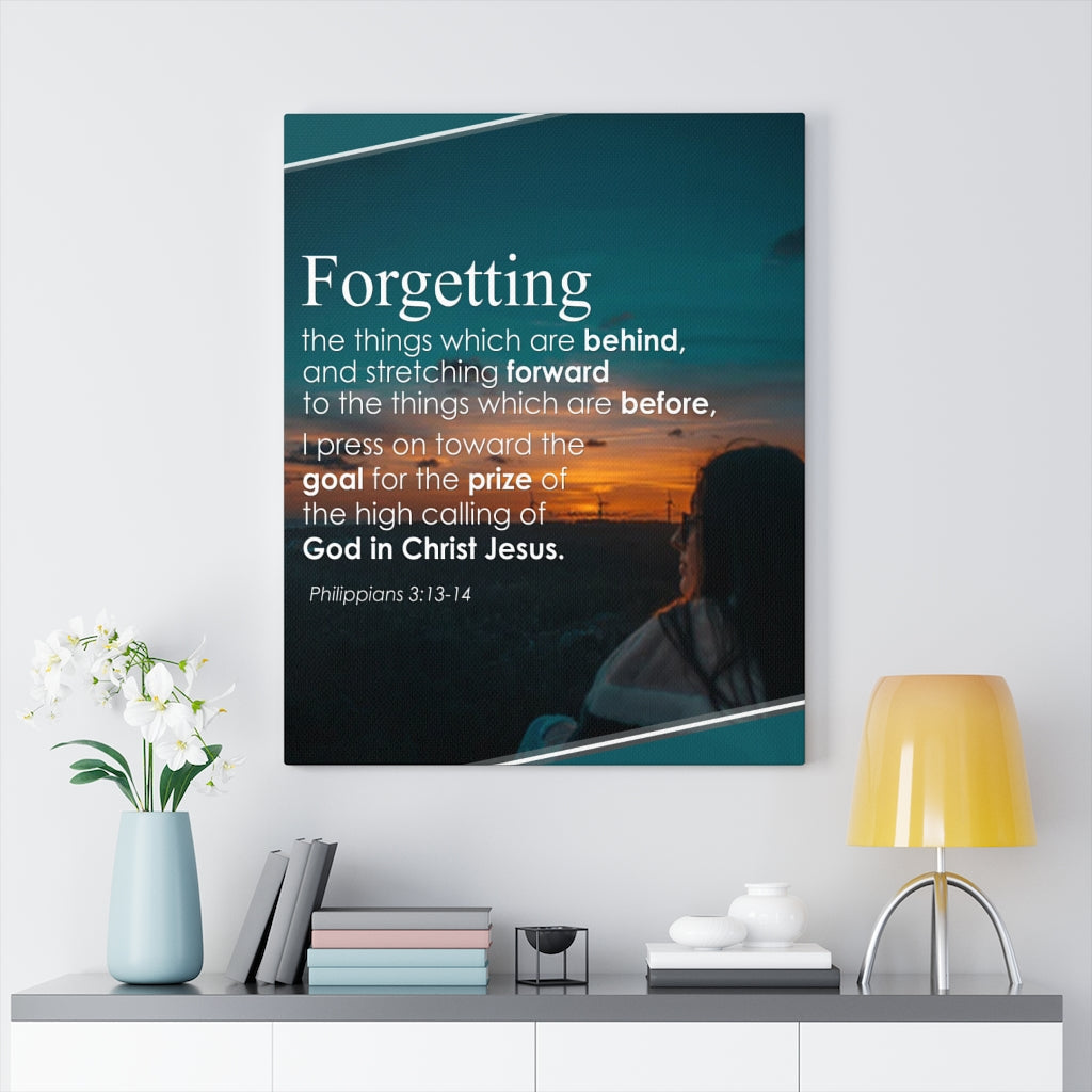 Scripture Walls Press On Philippians 3:13-14 Christian Wall Art Bible Verse Print Ready to Hang - Express Your Love Gifts