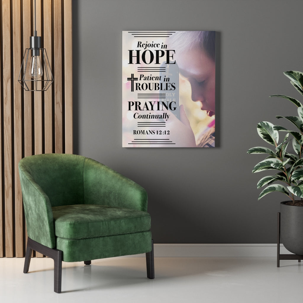 Scripture WallsRejoice in Hope Romans 12:12 Christian Home Decor Scripture Art - Express Your Love Gifts