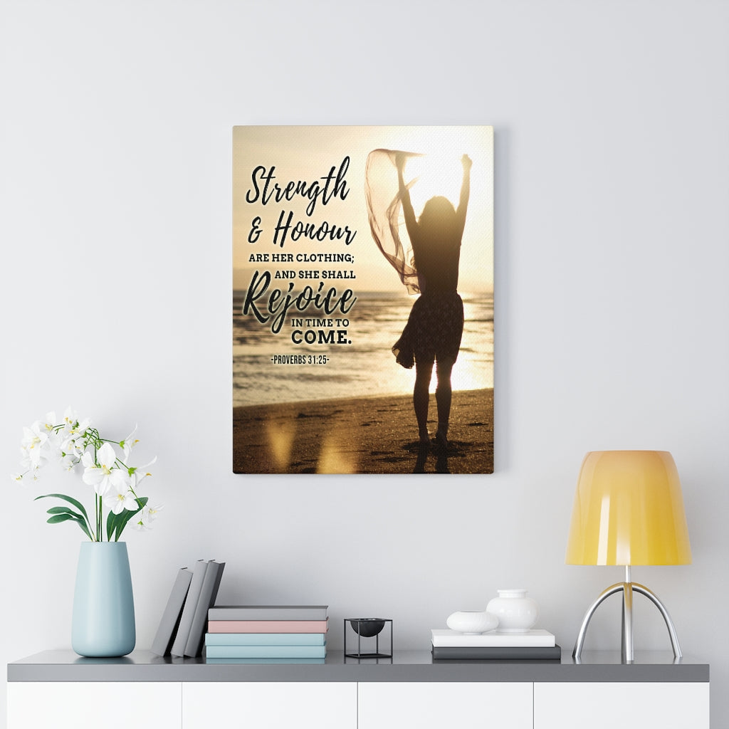 Scripture Walls Strength and Honour Proverbs 31:25 Christian Wall Art Bible Verse Print Ready to Hang - Express Your Love Gifts