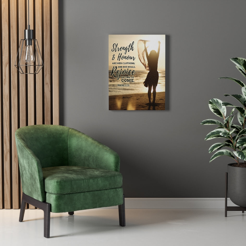 Scripture Walls Strength and Honour Proverbs 31:25 Christian Wall Art Bible Verse Print Ready to Hang - Express Your Love Gifts