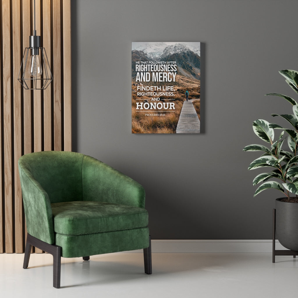 Scripture Walls Righteousness and Honour Proverbs 21:21 Christian Wall Art Bible Verse Print Ready to Hang - Express Your Love Gifts