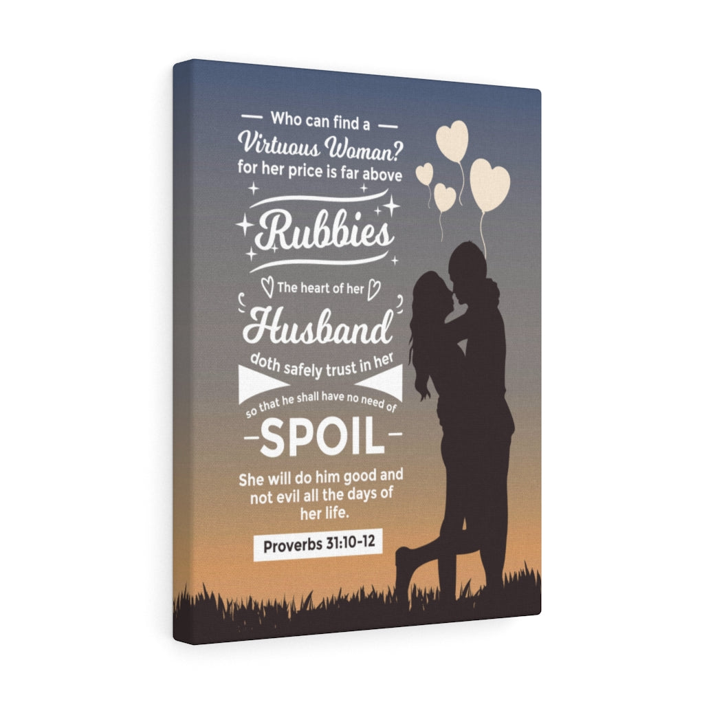 Scripture Walls Rubbies Husband Proverbs 31:10-12 Christian Wall Art Bible Verse Print Ready to Hang - Express Your Love Gifts