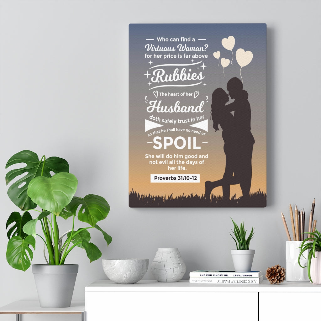 Scripture Walls Rubbies Husband Proverbs 31:10-12 Christian Wall Art Bible Verse Print Ready to Hang - Express Your Love Gifts