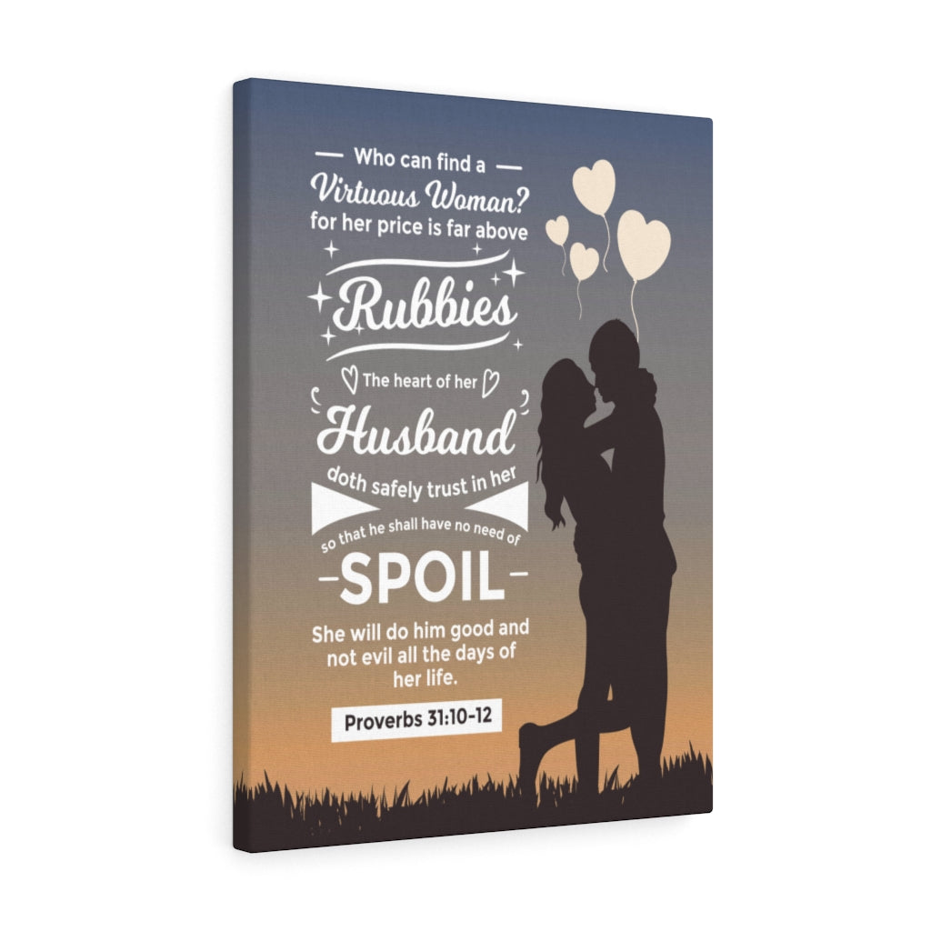 Scripture Walls Rubbies Husband Proverbs 31:10-12 Christian Wall Art Bible Verse Print Ready to Hang - Express Your Love Gifts