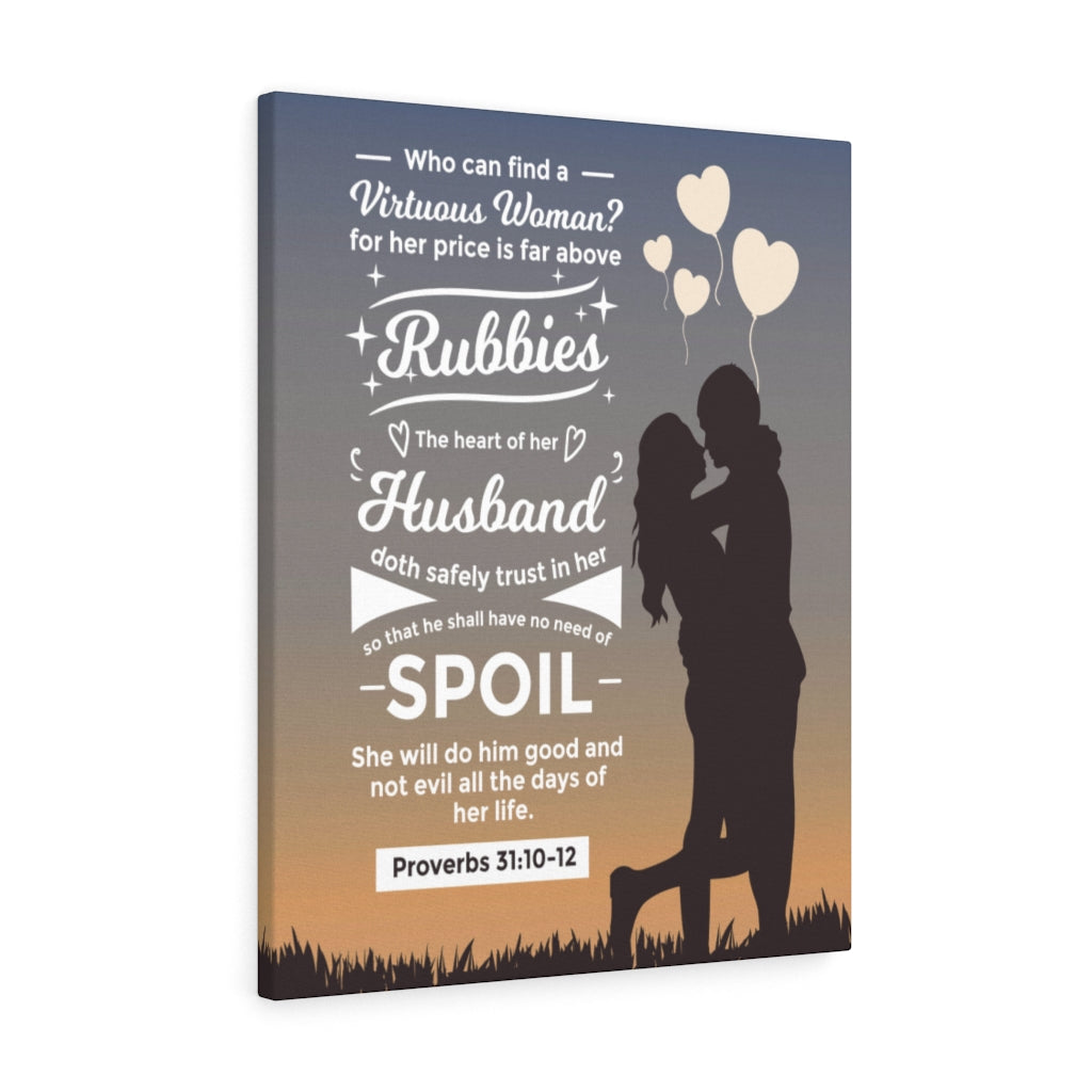 Scripture Walls Rubbies Husband Proverbs 31:10-12 Christian Wall Art Bible Verse Print Ready to Hang - Express Your Love Gifts