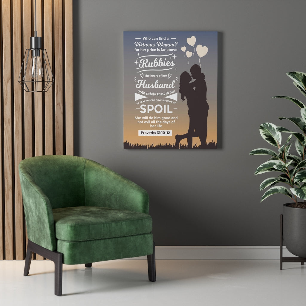 Scripture Walls Rubbies Husband Proverbs 31:10-12 Christian Wall Art Bible Verse Print Ready to Hang - Express Your Love Gifts