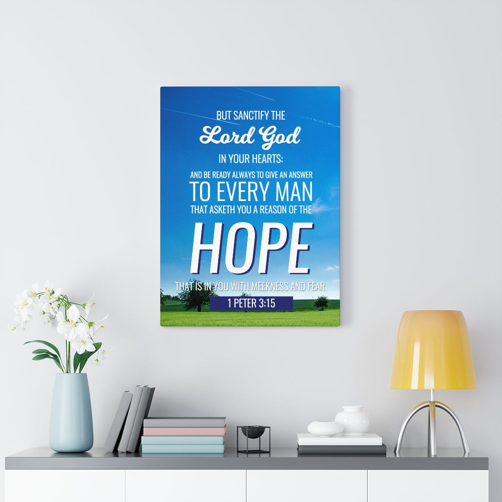 Scripture Walls Sanctify the Lord God 1 Peter 3:15 Christian Wall Art Bible Verse Print Ready to Hang - Express Your Love Gifts