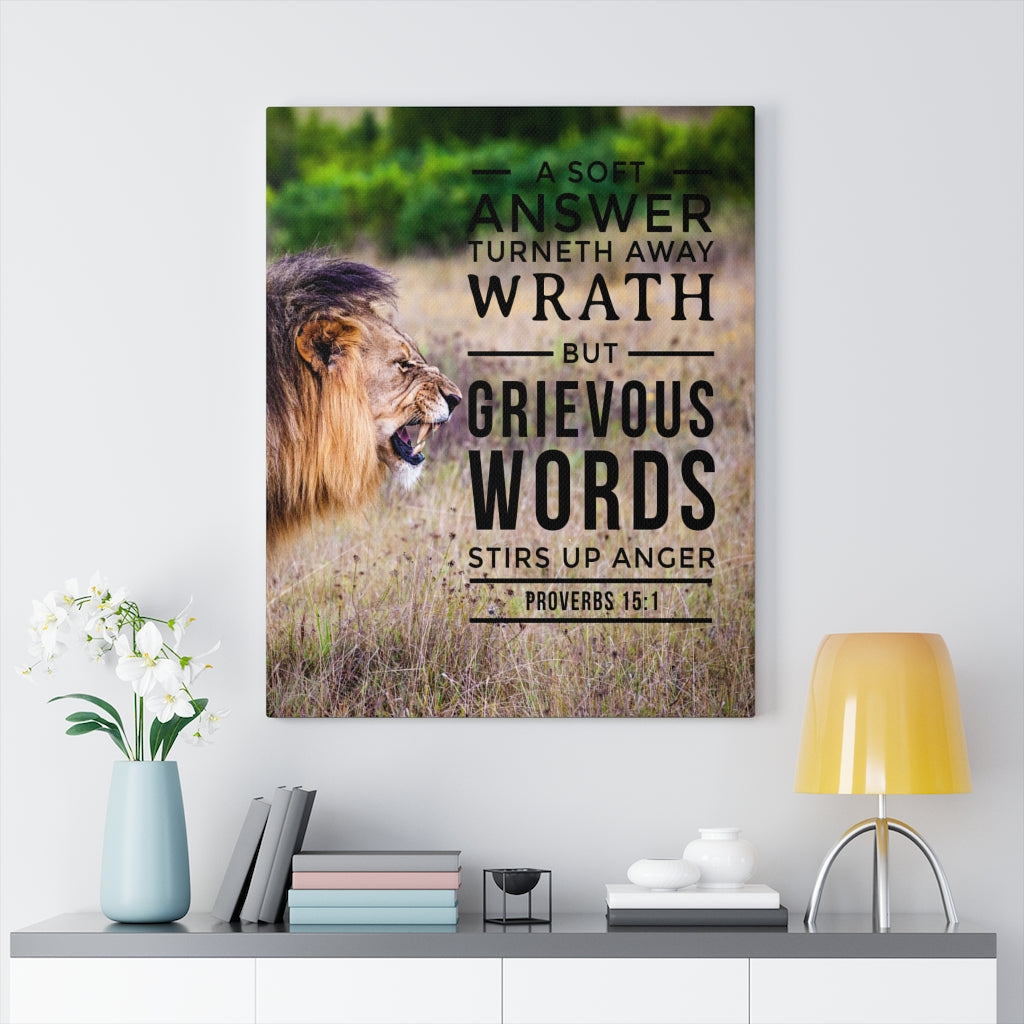 Scripture Walls Soft Answer Proverbs 15:1 Christian Wall Art Bible Verse Print Ready to Hang - Express Your Love Gifts