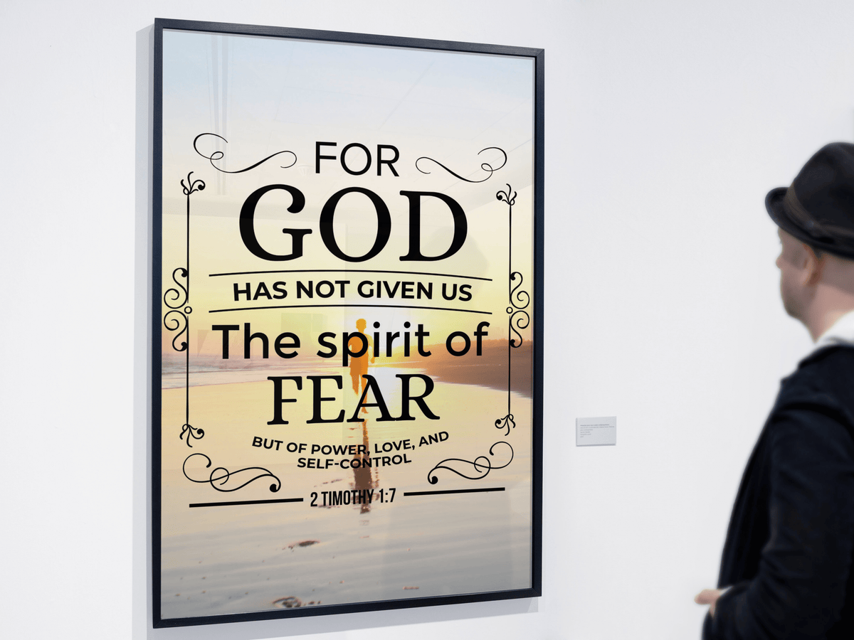 Scripture Walls Spirit of Fear 2 Timothy 1:7 Scripture Christian Wall Art Bible Verse Print Ready to Hang - Express Your Love Gifts