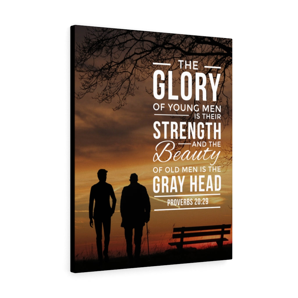 Scripture Walls The Glory of Young Men Proverbs 20:29 Christian Wall Art Bible Verse Print Ready to Hang - Express Your Love Gifts