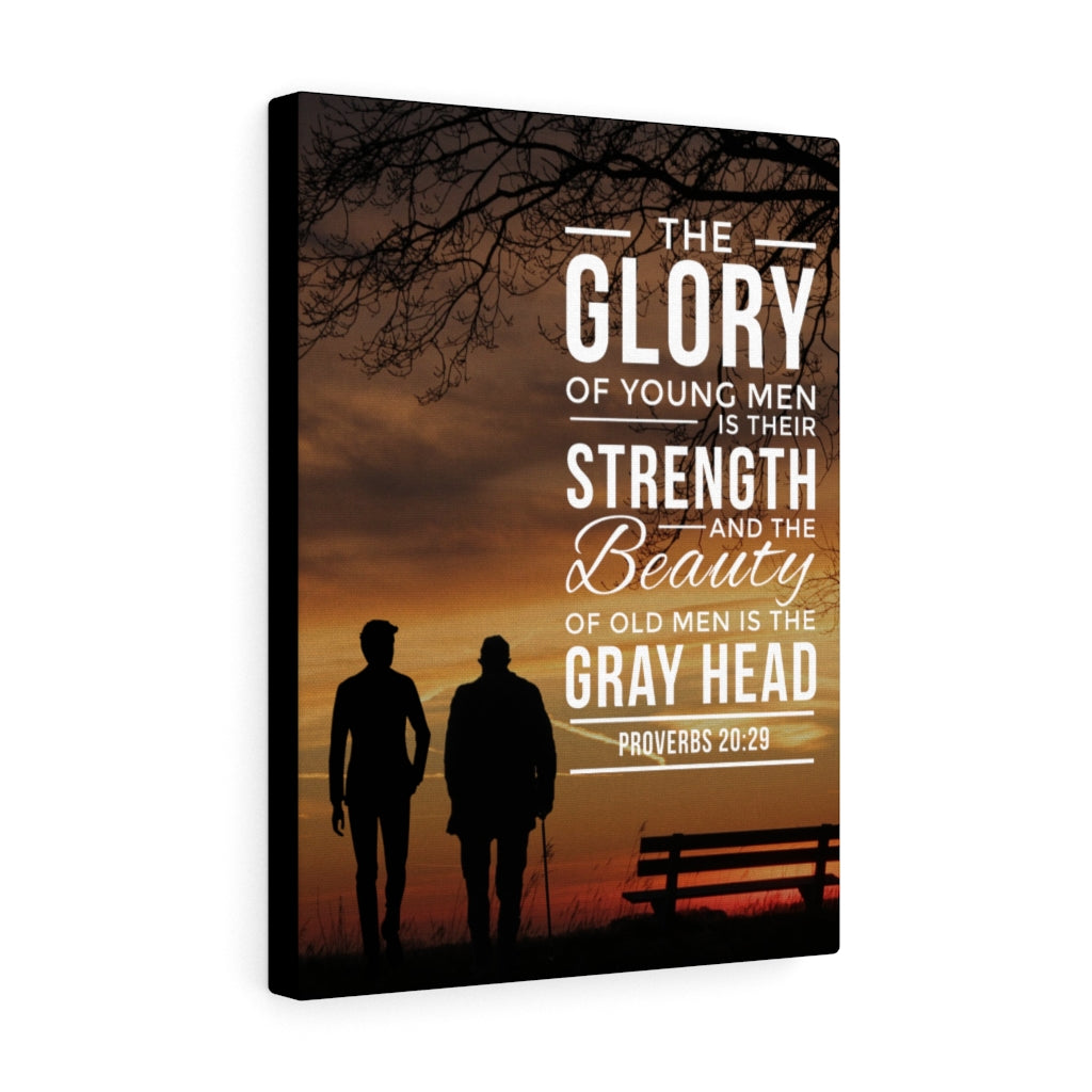 Scripture Walls The Glory of Young Men Proverbs 20:29 Christian Wall Art Bible Verse Print Ready to Hang - Express Your Love Gifts