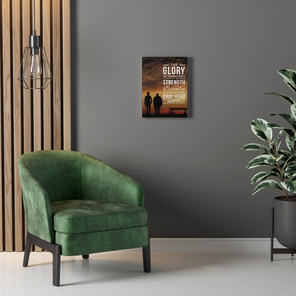 Scripture Walls The Glory of Young Men Proverbs 20:29 Christian Wall Art Bible Verse Print Ready to Hang - Express Your Love Gifts