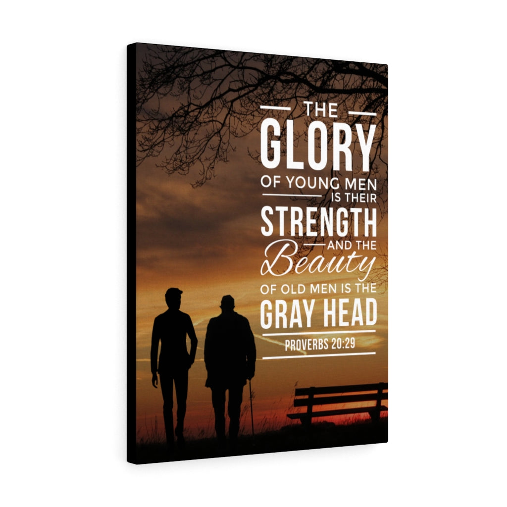 Scripture Walls The Glory of Young Men Proverbs 20:29 Christian Wall Art Bible Verse Print Ready to Hang - Express Your Love Gifts