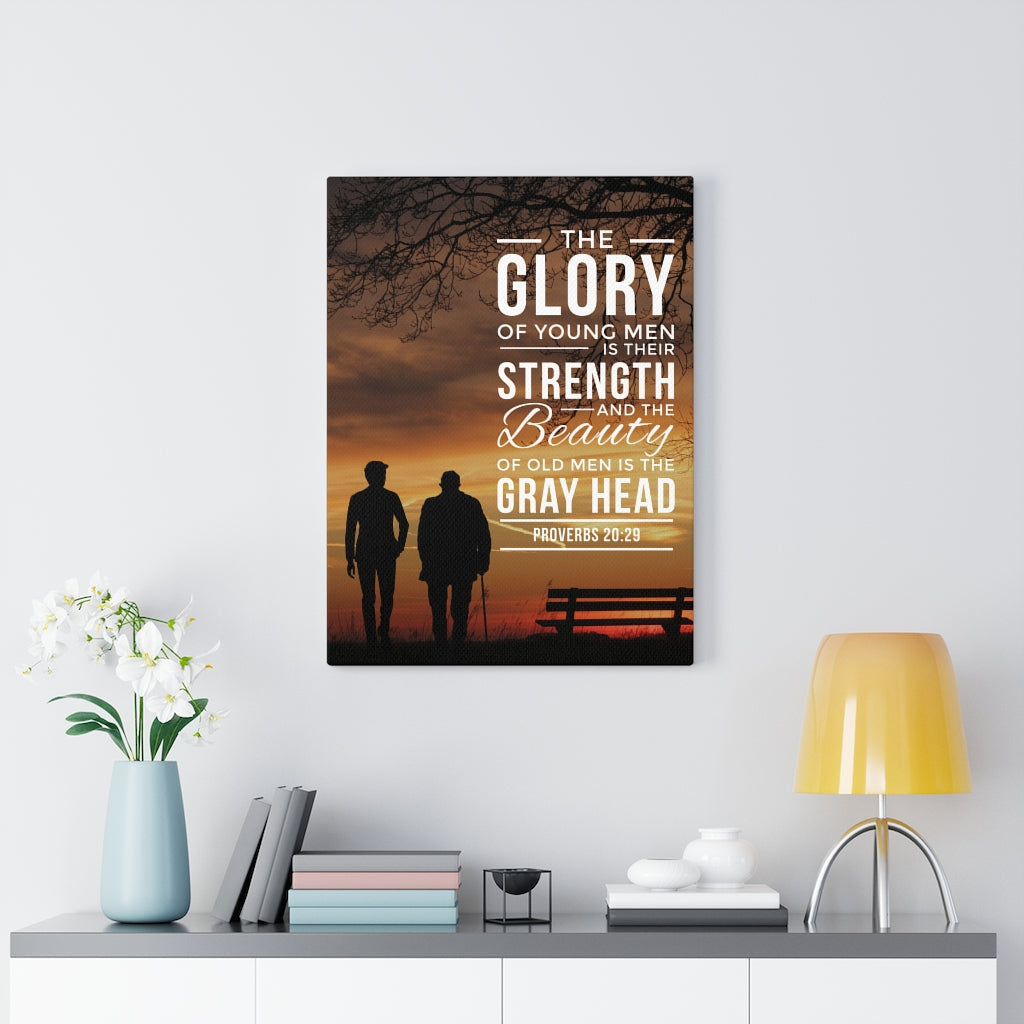 Scripture Walls The Glory of Young Men Proverbs 20:29 Christian Wall Art Bible Verse Print Ready to Hang - Express Your Love Gifts