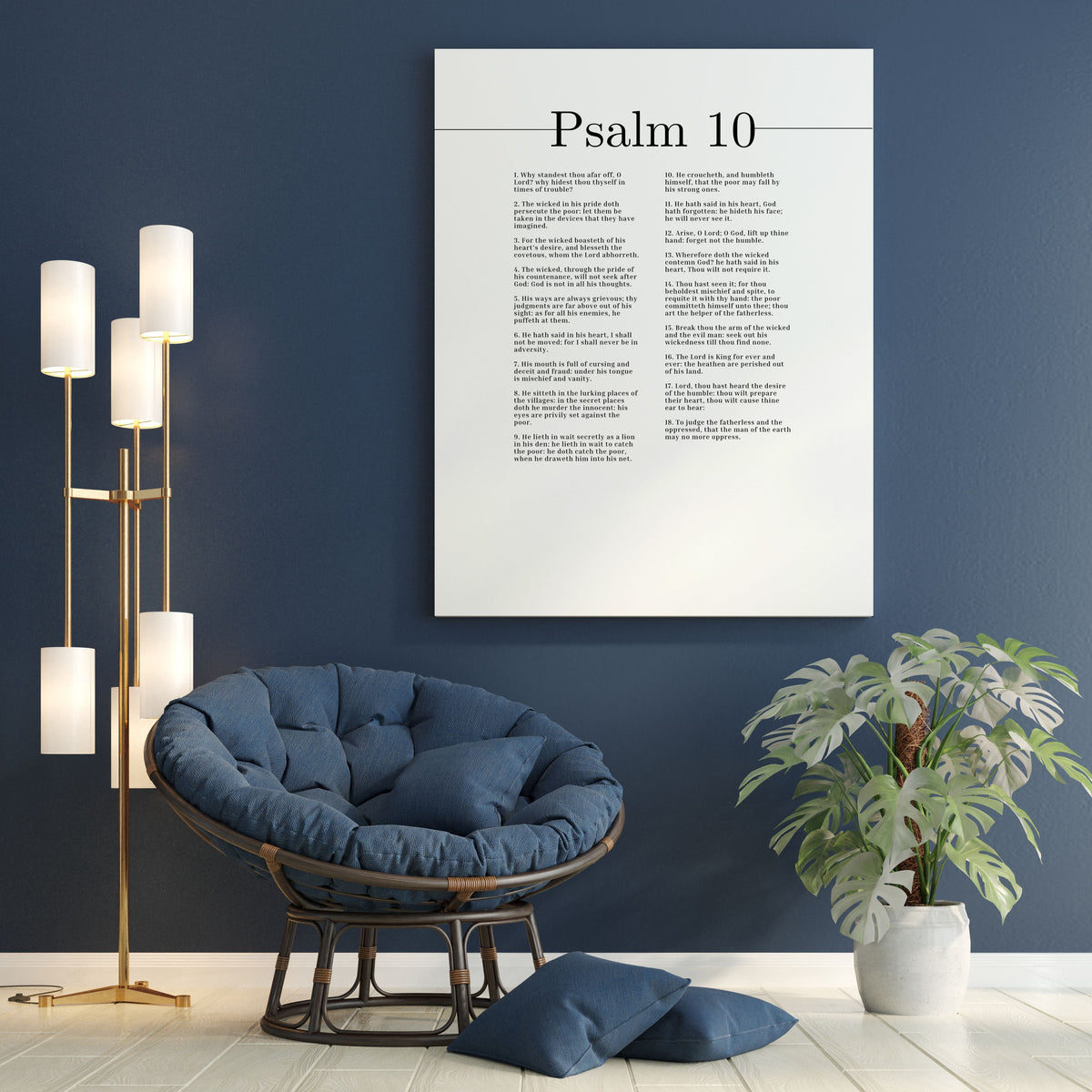 Scripture Canvas The Lord Is King Forever And Ever Psalm 10 Christian Wall Art Bible Verse Print Ready to Hang-Express Your Love Gifts