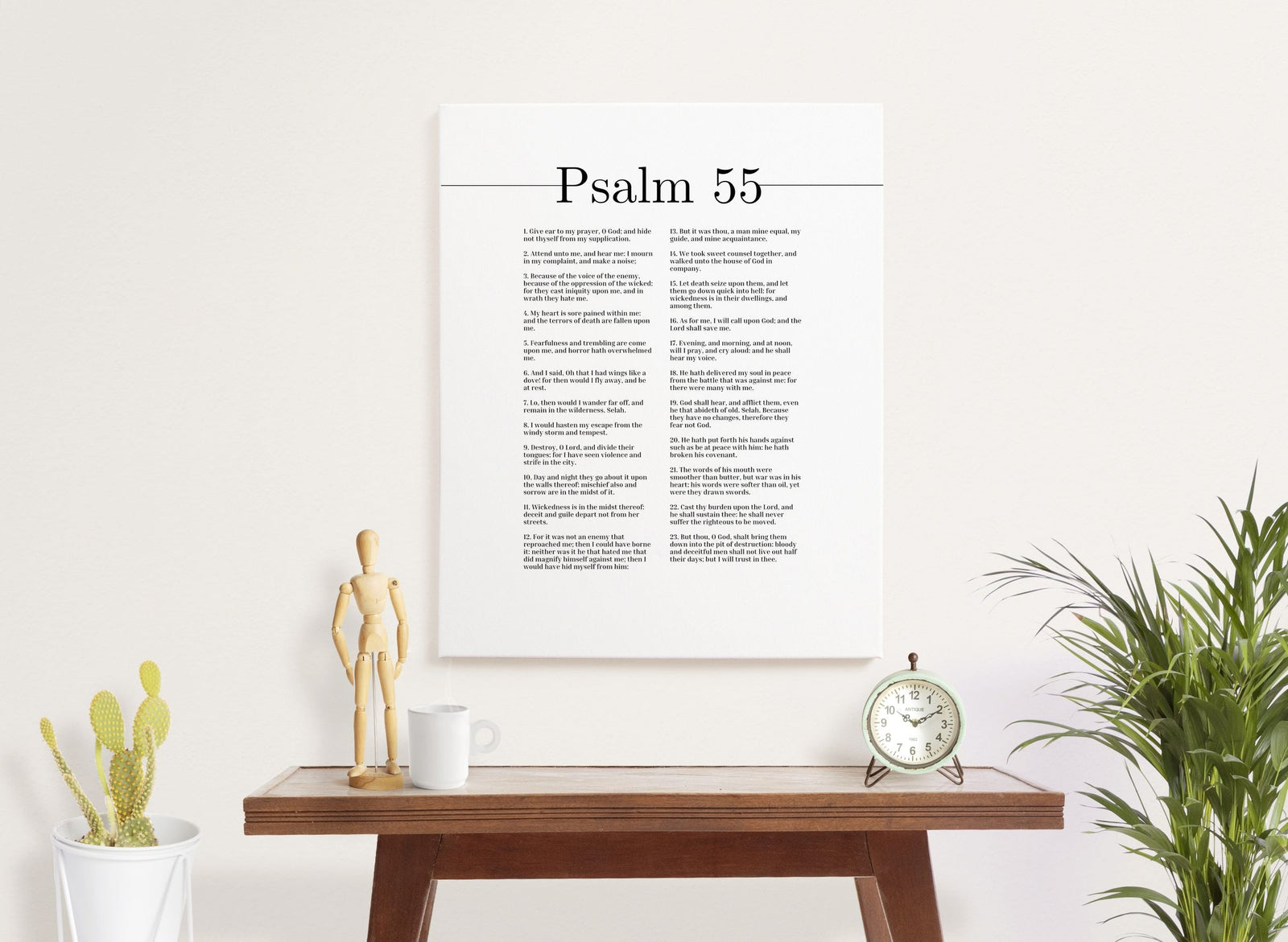 Scripture Canvas The Lord Shall Save Me Psalm 55 Christian Wall Art Bible Verse Print Ready to Hang-Express Your Love Gifts