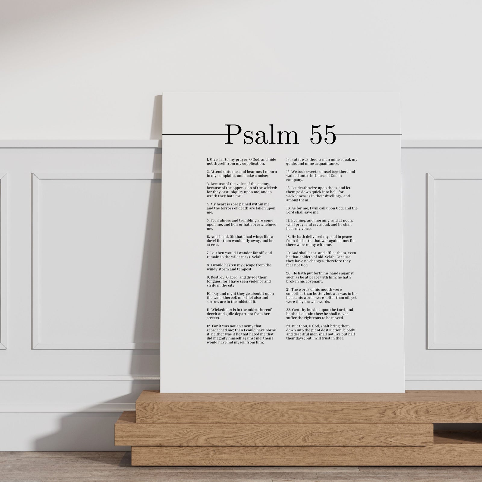 Scripture Canvas The Lord Shall Save Me Psalm 55 Christian Wall Art Bible Verse Print Ready to Hang-Express Your Love Gifts
