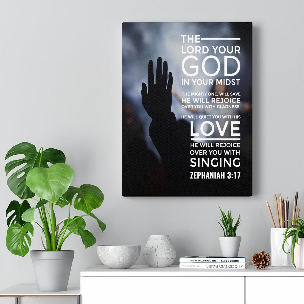 Scripture WallsThe Lord Your God Zephaniah 3:17 Christian Home Decor Scripture Art - Express Your Love Gifts