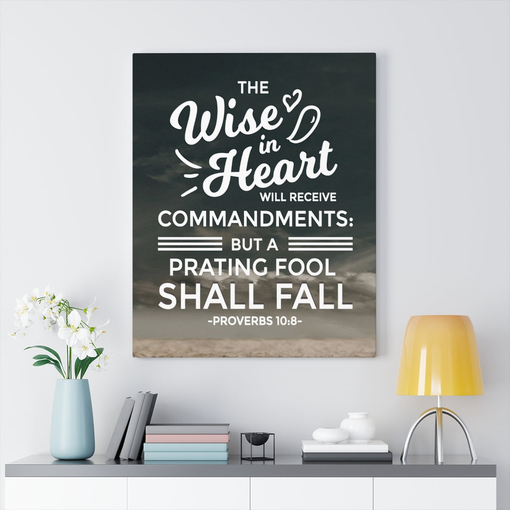 Scripture Walls The Wise in Heart Proverbs 10:8 Christian Wall Art Bible Verse Print Ready to Hang - Express Your Love Gifts