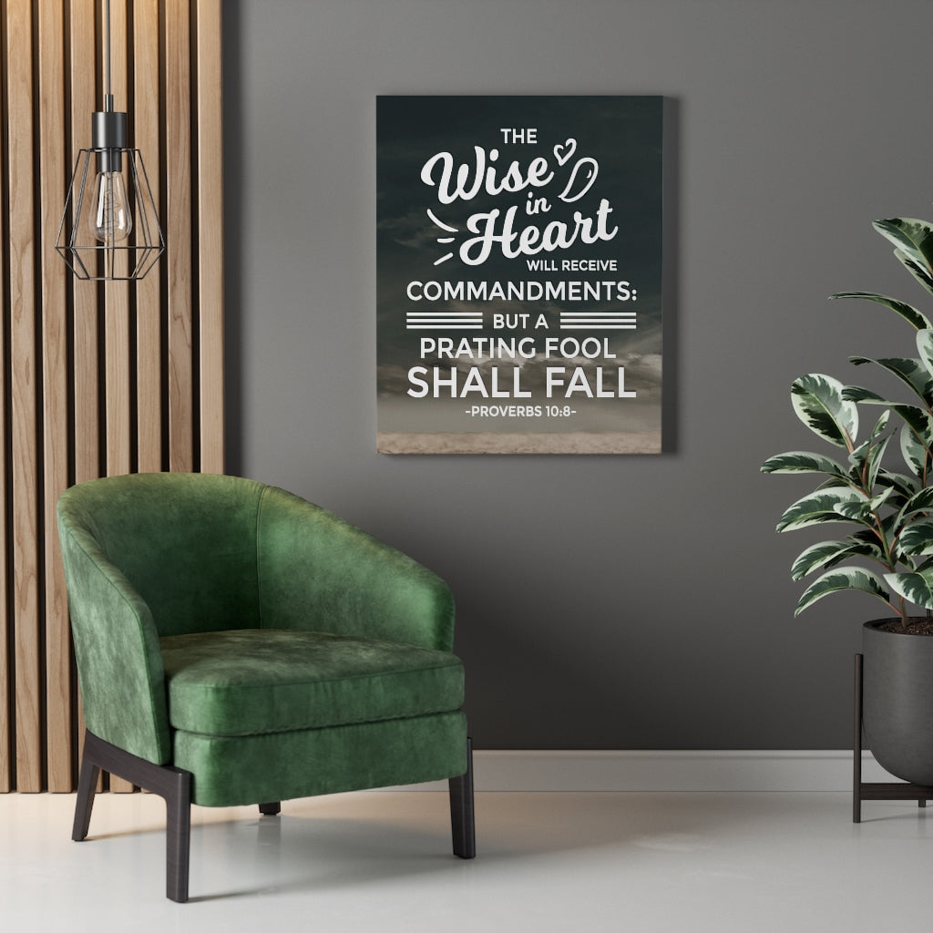 Scripture Walls The Wise in Heart Proverbs 10:8 Christian Wall Art Bible Verse Print Ready to Hang - Express Your Love Gifts