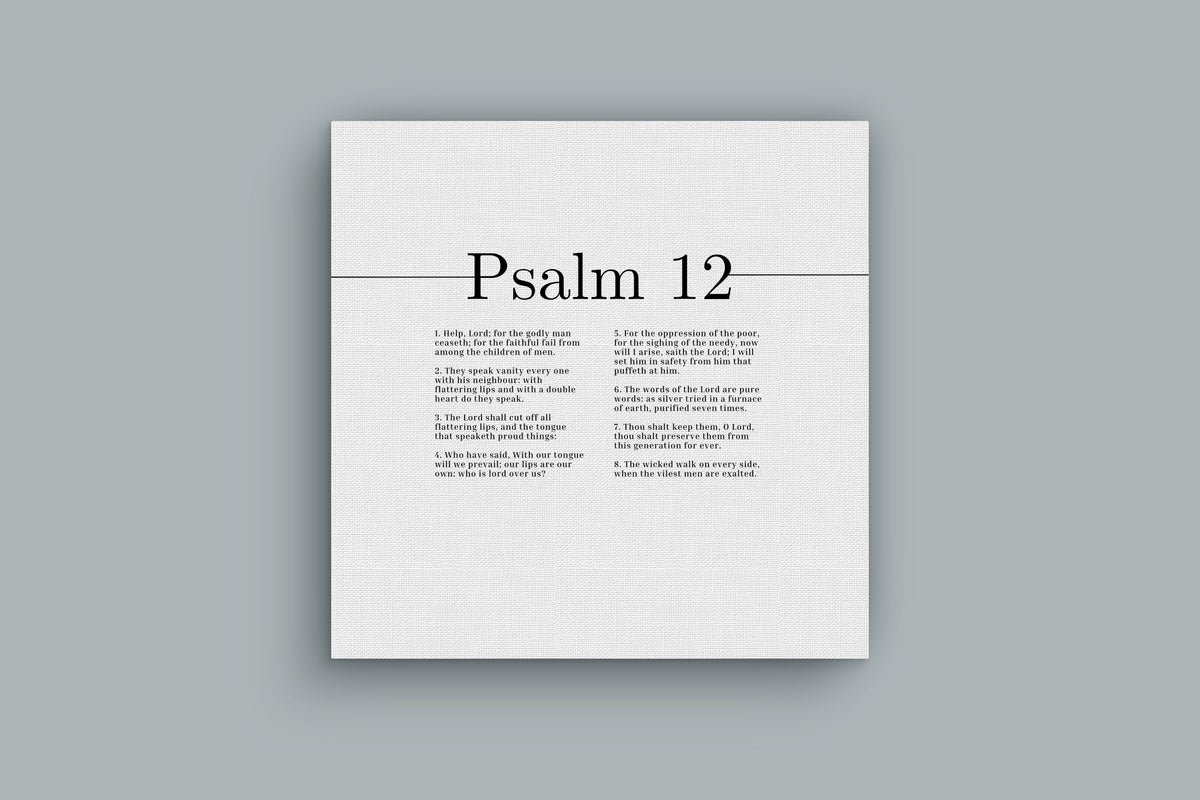 Scripture Canvas The Words Of The Lord Psalm 12 Christian Wall Art Bible Verse Print Ready to Hang-Express Your Love Gifts