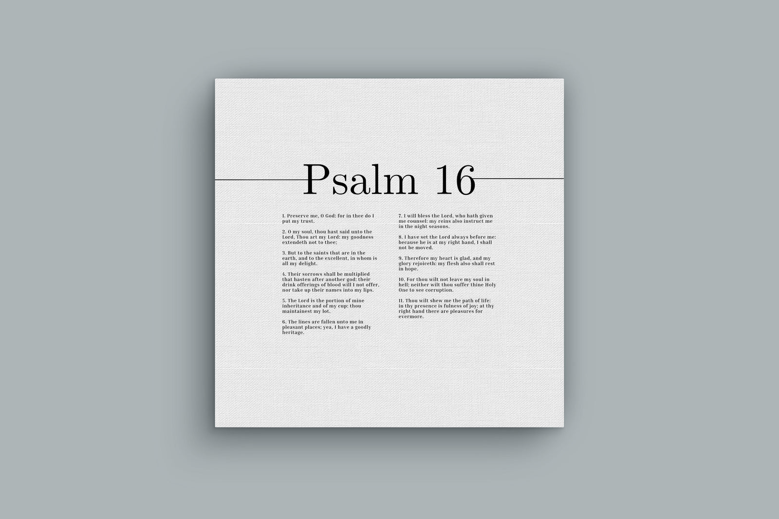 Scripture Canvas Therefore My Heart Is Glad Psalm 16 Christian Wall Art Bible Verse Print Ready to Hang-Express Your Love Gifts